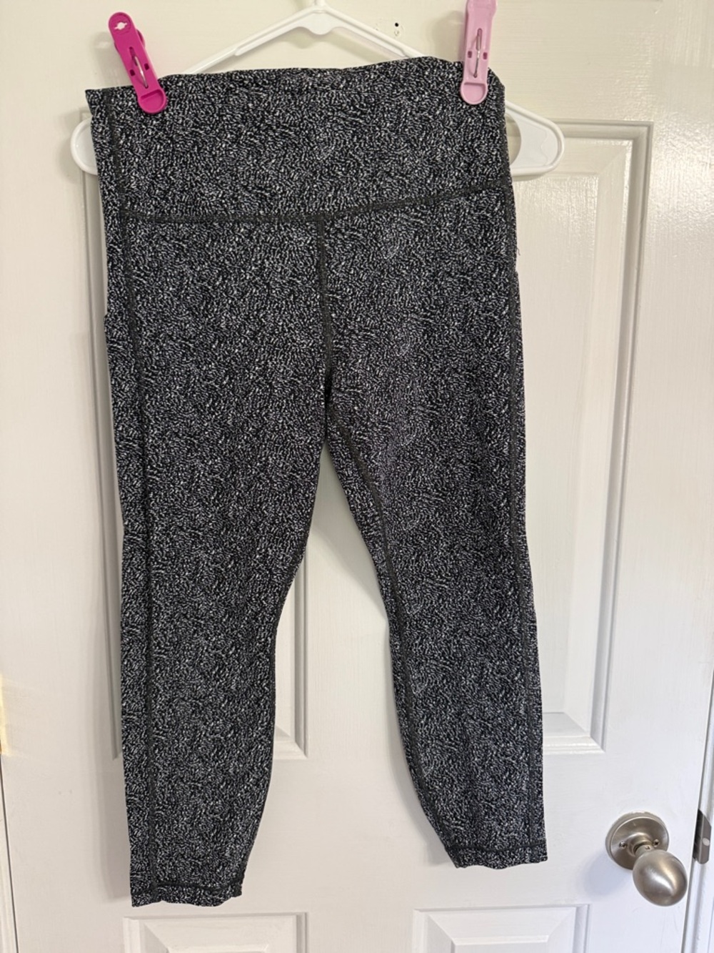Athleta Black & White Speckle High-Rise Leggings